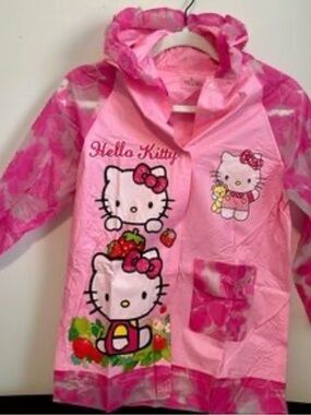 Hello Kitty Pink Kids Hooded Rain Jacket